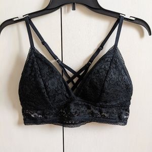 Black lace bralette